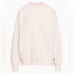 Aritzia TNA Terry Fleece Set! Boyfriend Crew Sweatshirt & Sweatpants, Shy Pink
